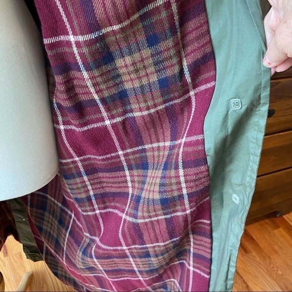 Portrait Fully Lined Winter Rain Coat. Olive Green With Flannel Interior. - Picture 3 of 7